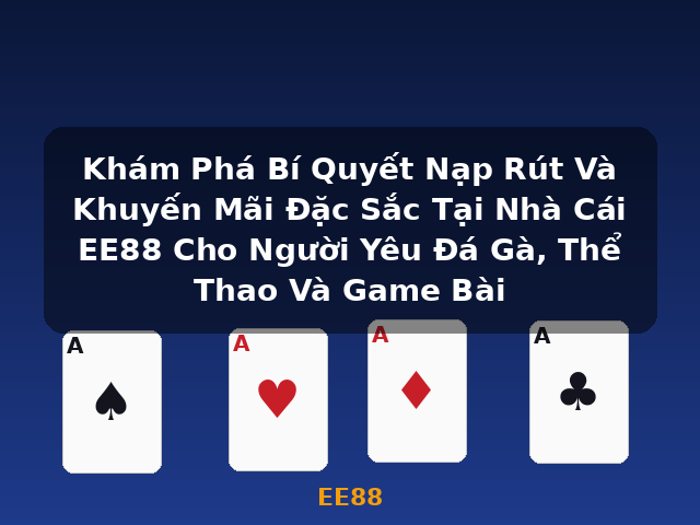 Khám Phá Bí Quyết Nạp Rút Và Khuyến Mãi Đặc Sắc Tại Nhà Cái EE88 Cho Người Yêu Đá Gà, Thể Thao Và Game Bài - EE88