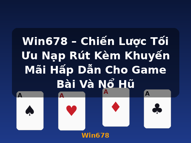 Win678 – Chiến Lược Tối Ưu Nạp Rút Kèm Khuyến Mãi Hấp Dẫn Cho Game Bài Và Nổ Hũ - Win678