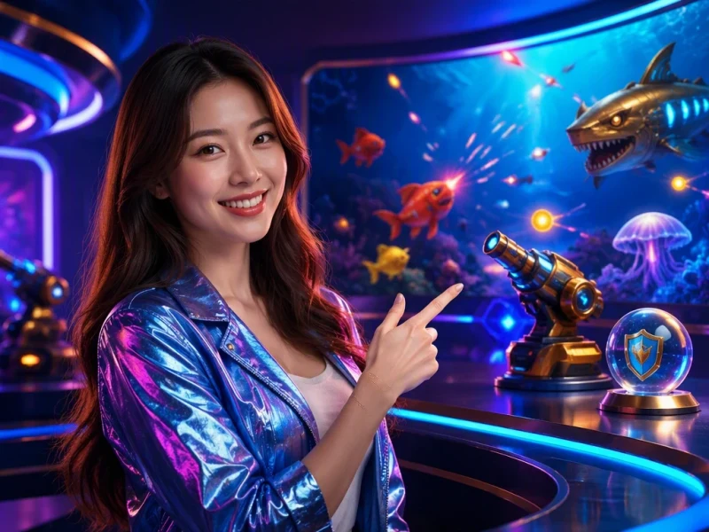 Màn hình khiên bảo vệ ánh sáng bao quanh sân chơi bắn cá dưới đáy đại dương