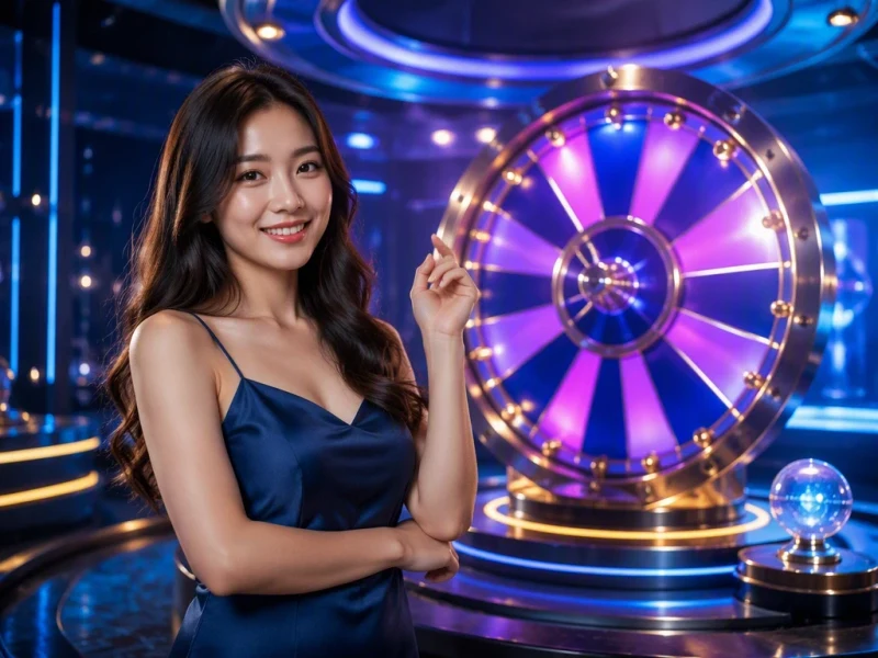 Minh họa cơ chế quay ngẫu nhiên của game nổ hũ với vòng trục phát sáng